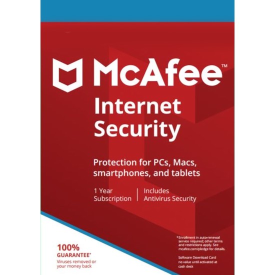 McAfee Internet Security, 3 PCs, 1 Year