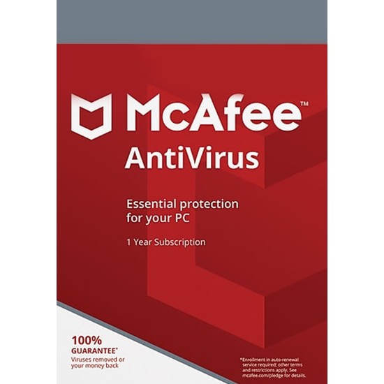 McAfee Antivirus 3 PCs, 1 Year