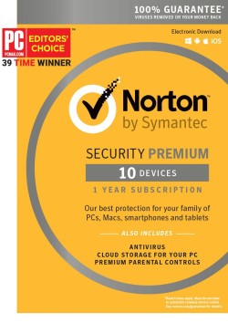 Norton Security 3.0 Premium - 10 Dispozitive + 25 GB cloud Licenta Electronica